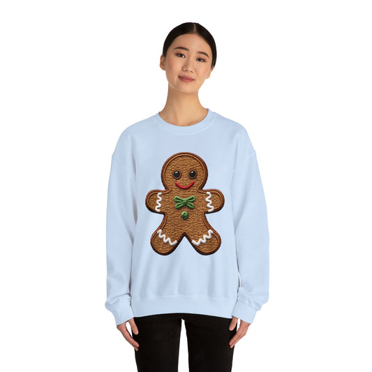 Chenille Gingerbread Cookie: Christmas Festive Delight Design - Unisex Heavy Blend™ Crewneck Sweatshirt