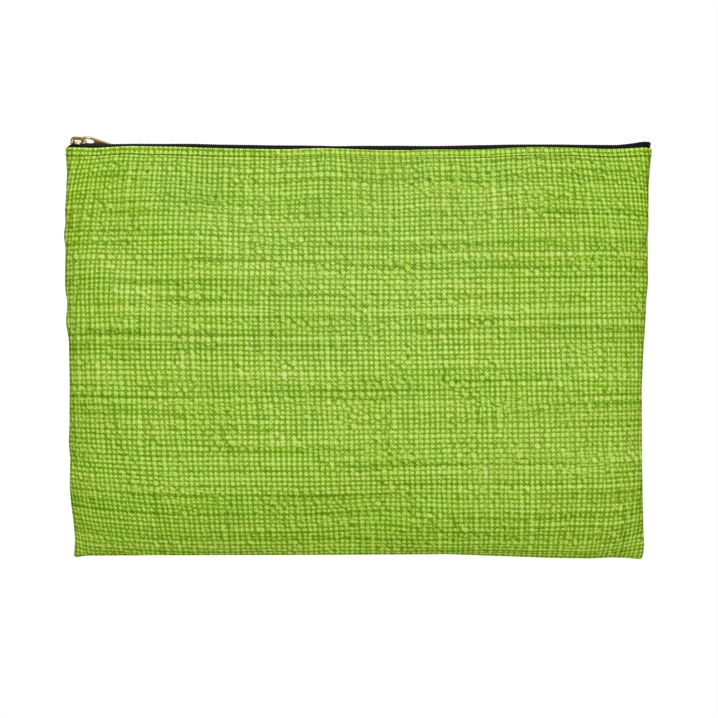 Lush Grass Neon Green: Denim-Inspired, Springtime Fabric Style - Accessory Pouch