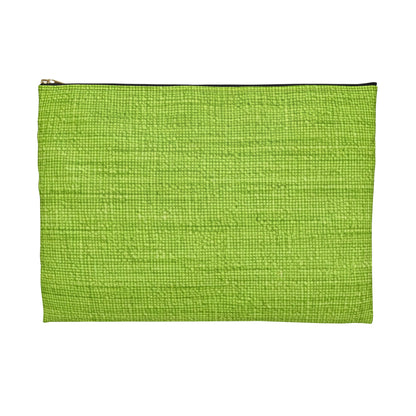 Lush Grass Neon Green: Denim-Inspired, Springtime Fabric Style - Accessory Pouch