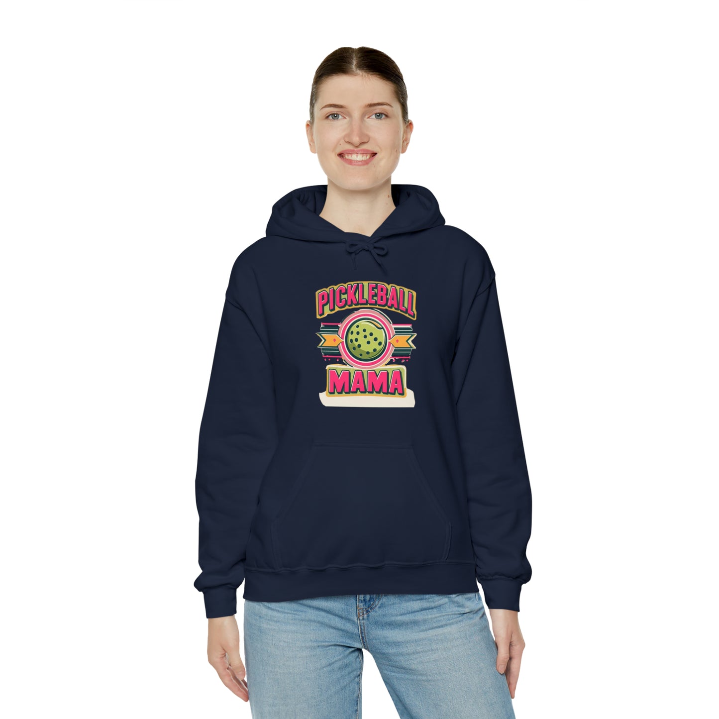 Pickleball Mama Retro Badge - Casual Graphic with Classic Emblem - Bold & Playful Design for Sporty Moms - Unisex Heavy Blend™ Hooded Sweatshirt