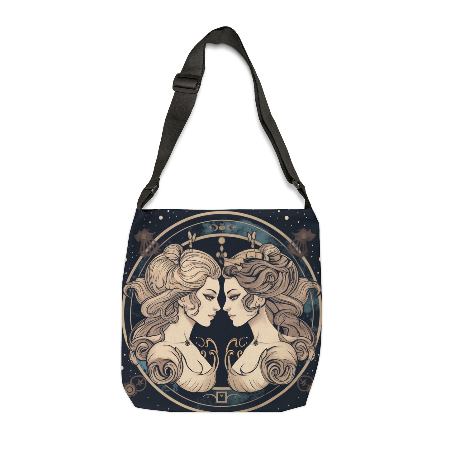 Duality of Gemini - Expressive Twins Zodiac - Adjustable Tote Bag (AOP)