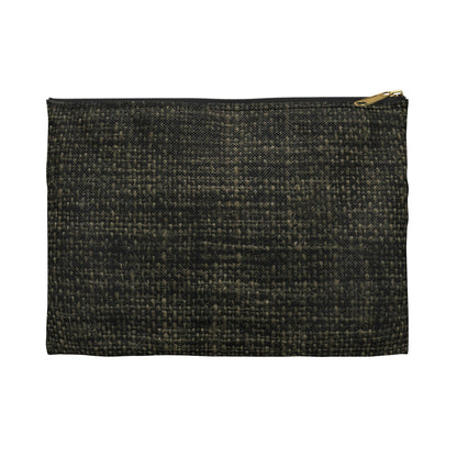 Sophisticated Seamless Texture - Black Denim-Inspired Fabric - Accessory Pouch