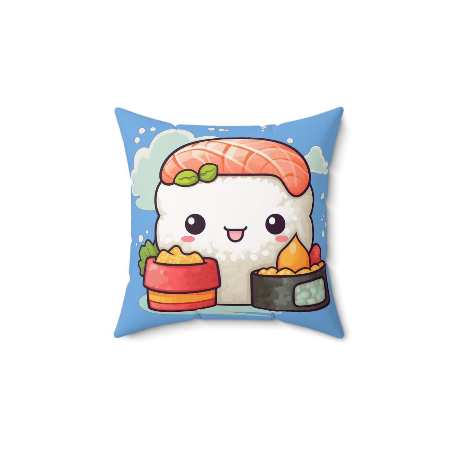 Anime Sushi - Japanese Cute kawaii - Otaku Gift - Spun Polyester Square Pillow