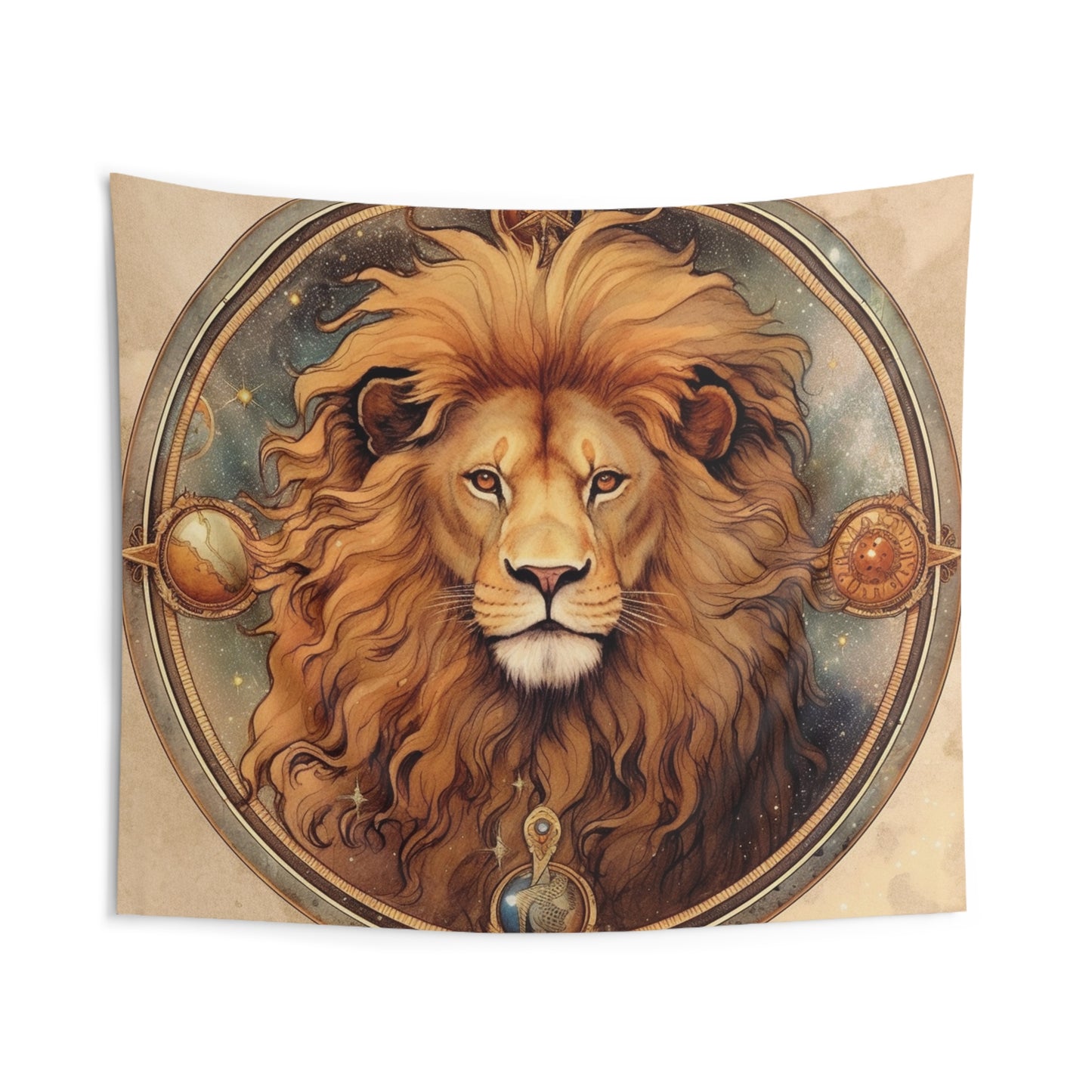 Astrological Leo Sign Vibrant Celestial Cosmic Zodiac - Indoor Wall Tapestries