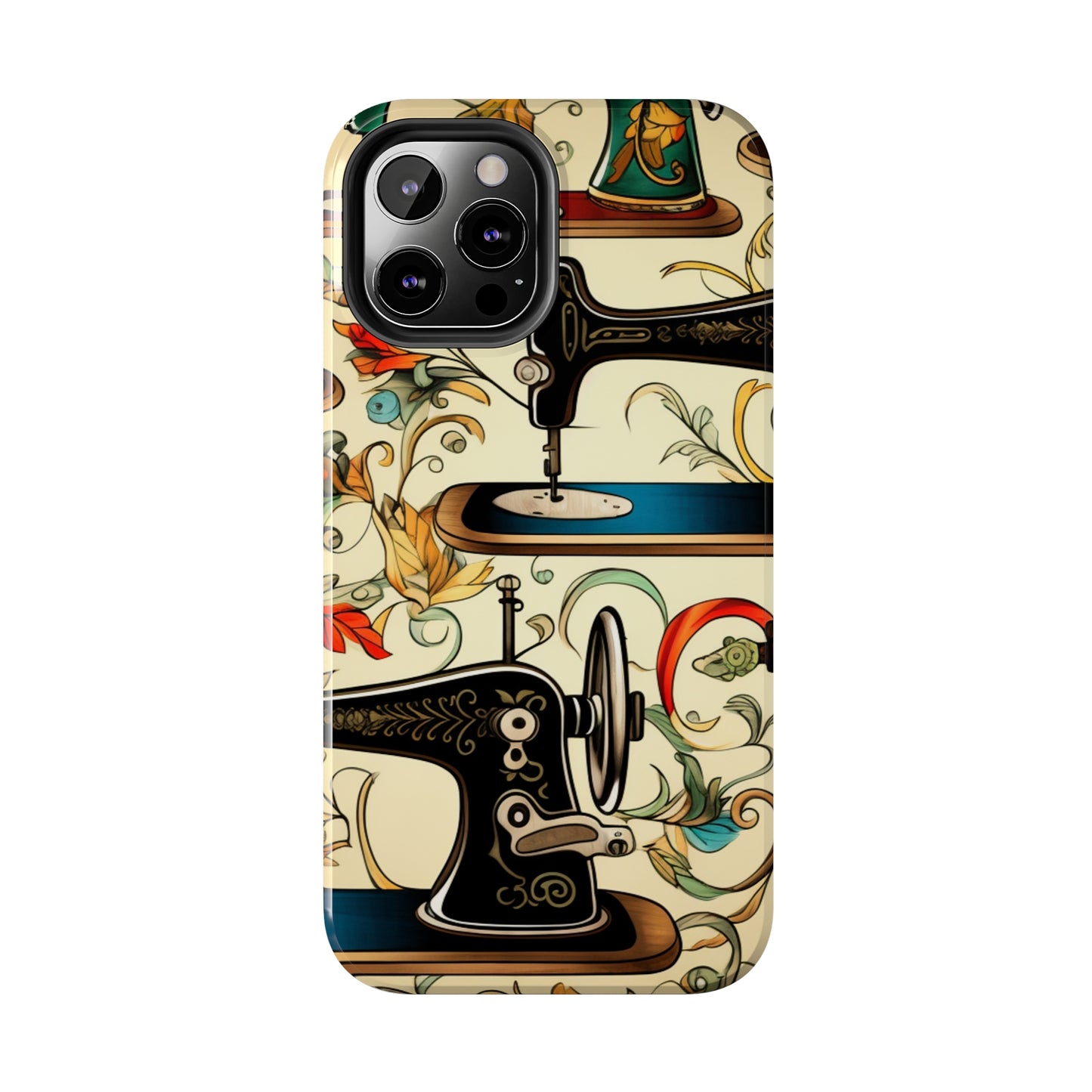 Classic Sewing Machines and Vibrant Thread Spools Pattern, Tailoring and Quilting - Tough Phone Cases