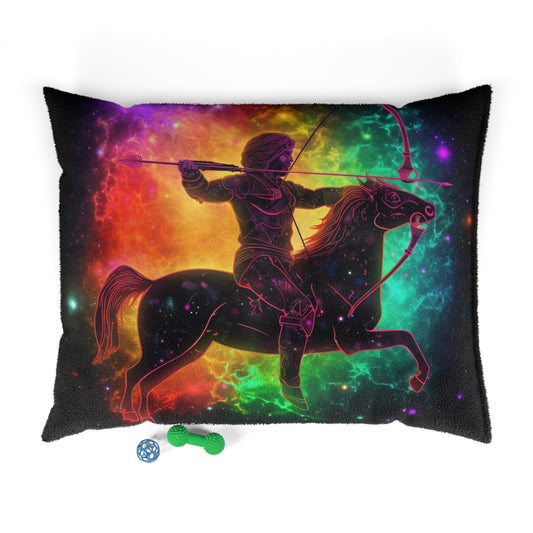 Colorido signo del zodíaco Sagitario - Tema del universo estelar - Cama para mascotas 