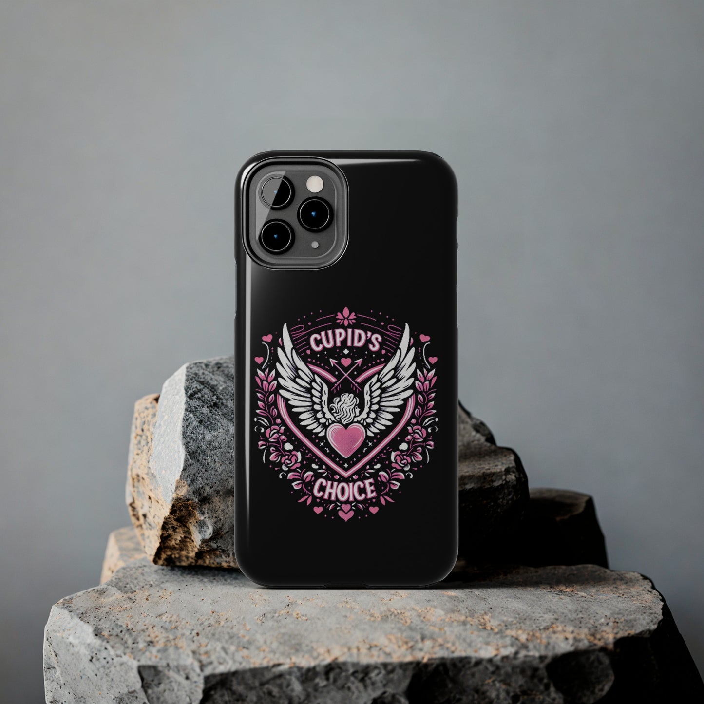 Cupidos Choice Crest con corazón y alas - Amor y romance con temática de San Valentín - Fundas resistentes para teléfonos