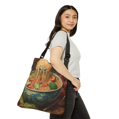 Ramen Bowl Anime Alien Japanese Style - Adjustable Tote Bag (AOP)