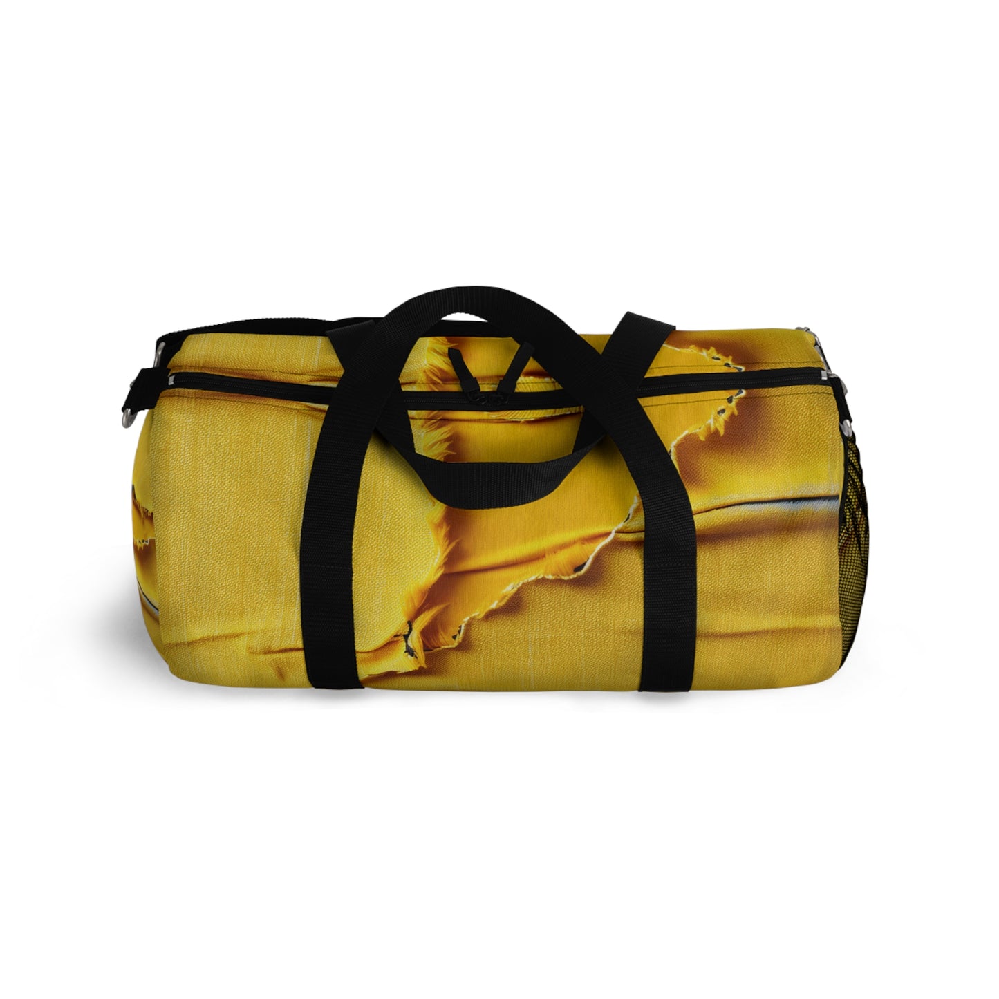 Banana Yellow Lemon: Bold Distressed, Denim-Inspired Fabric - Duffel Bag