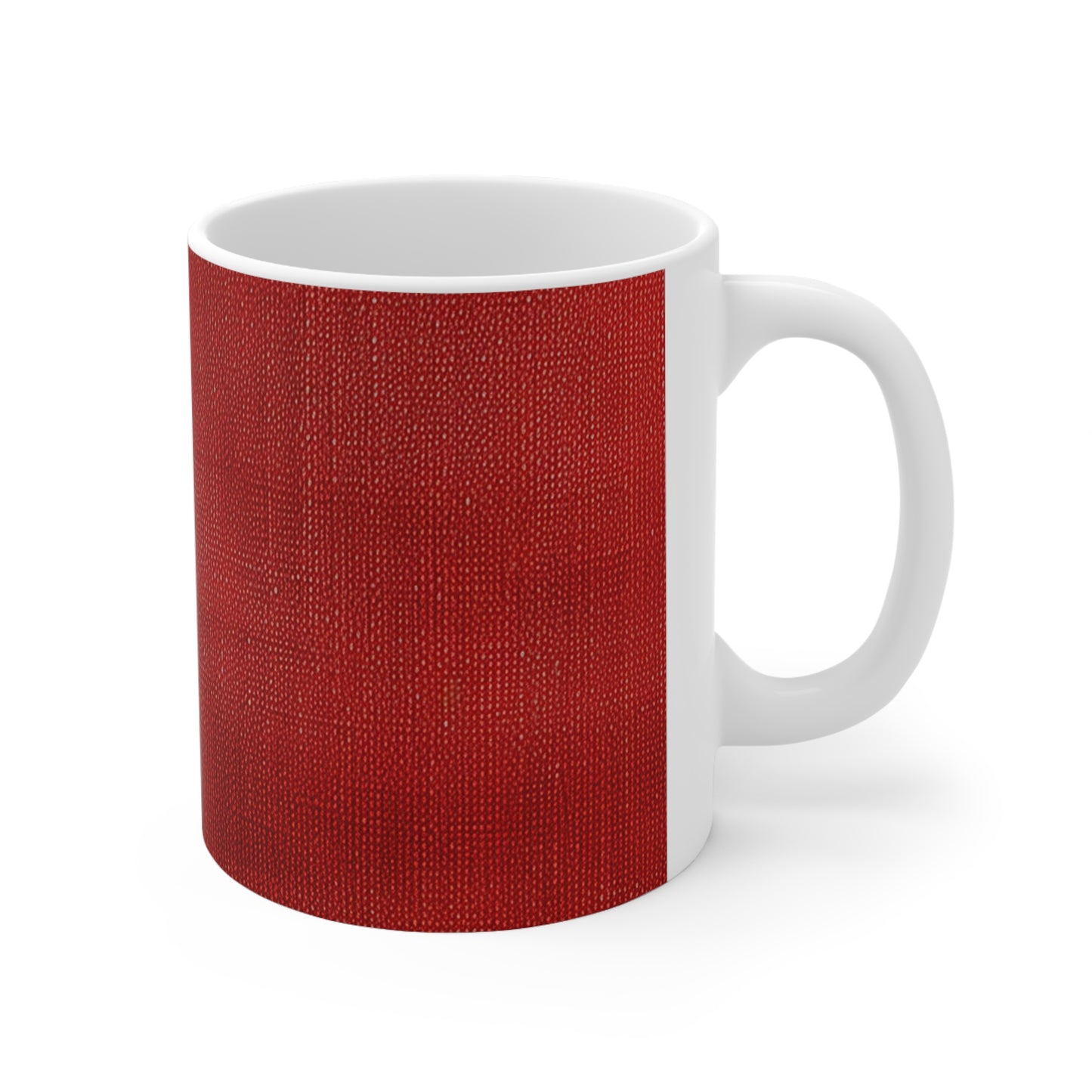 Juicy Red Berry Blast: Denim Fabric Inspired Design - Ceramic Mug 11oz