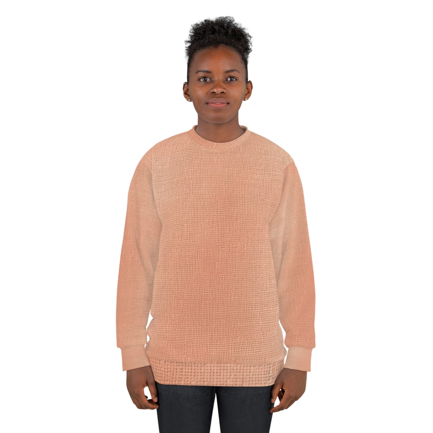 Soft Pink-Orange Peach: Denim-Inspired, Lush Fabric - Unisex Sweatshirt (AOP)