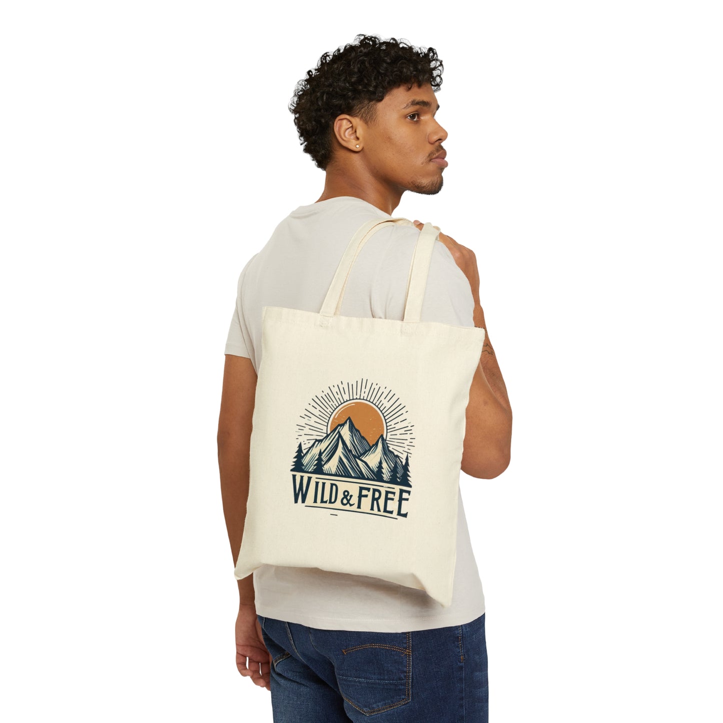 Wild and Free - Outdoor Adventure - Cotton Canvas Tote Bag