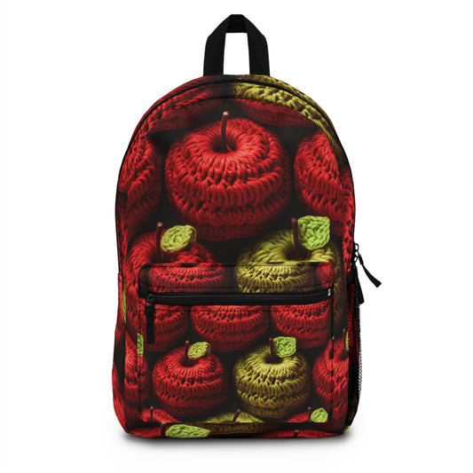 Crochet Apple Amigurumi - Grandes manzanas rojas americanas - Diseño de bocadillos de frutas saludables - Mochila