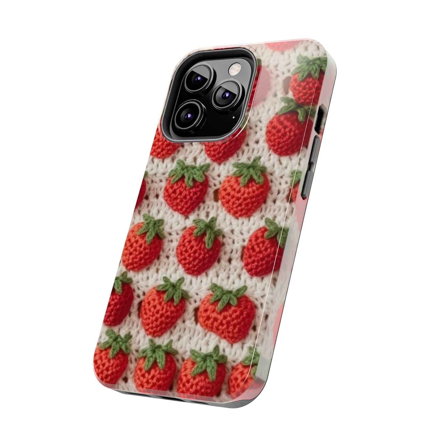 Strawberry Traditional Japanese, Crochet Craft, Fruit Design, Red Berry Pattern - Tough Phone Cases