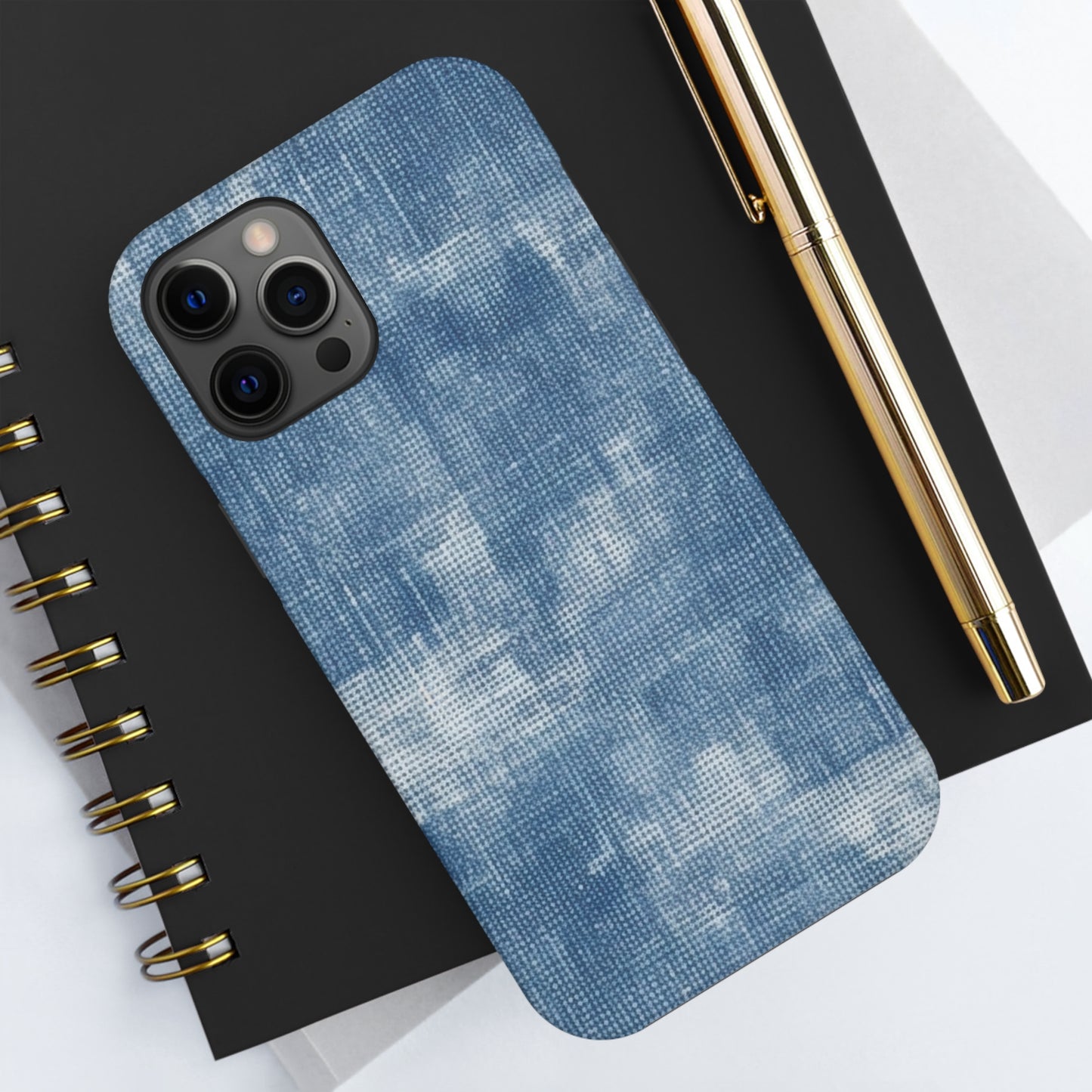 Faded Blue Washed-Out: Denim-Inspired, Style Fabric - Tough Phone Cases