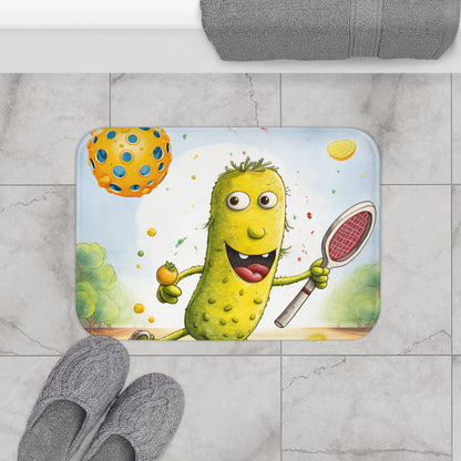 Pickleball Play: Pickle Sport Action Game, Fast Dink Ball - Bath Mat