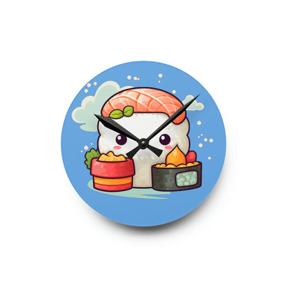 Japanese Sushi Kawaii Anime Acrylic Wall Clock