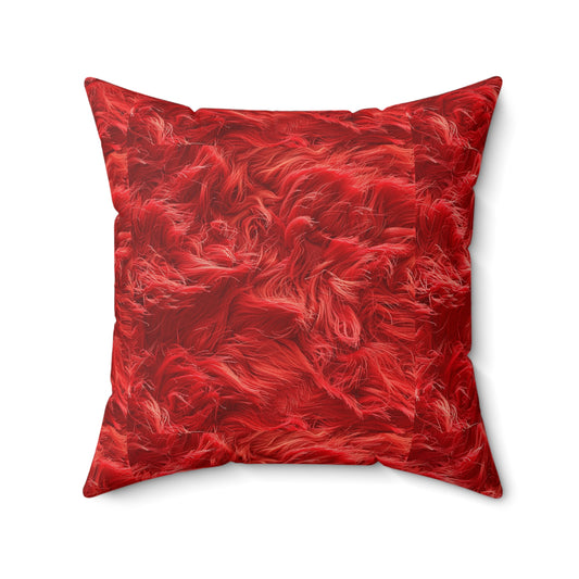 Fuzzy Infinity Pillow Red, Stylish Gift, Spun Polyester Square Pillow