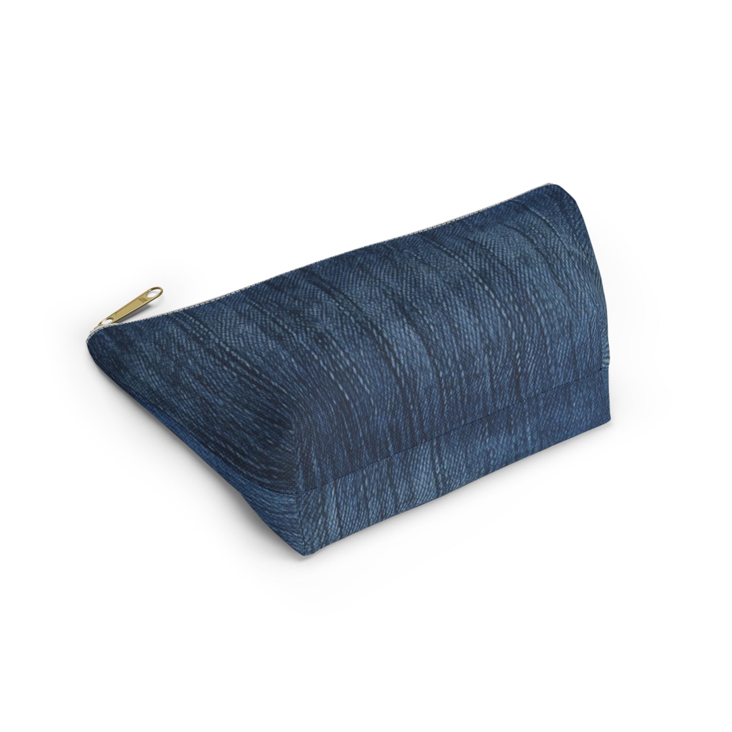 Indigo Splash: Washed Denim Reverie in Deep Blue - Accessory Pouch w T-bottom