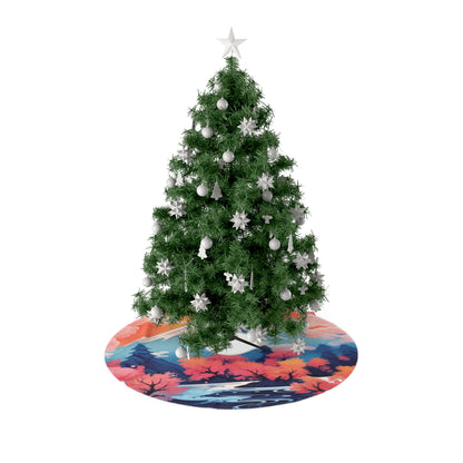 Japanese Watercolor-Style Mount Fuji, Kanagawa Style - Christmas Tree Skirts