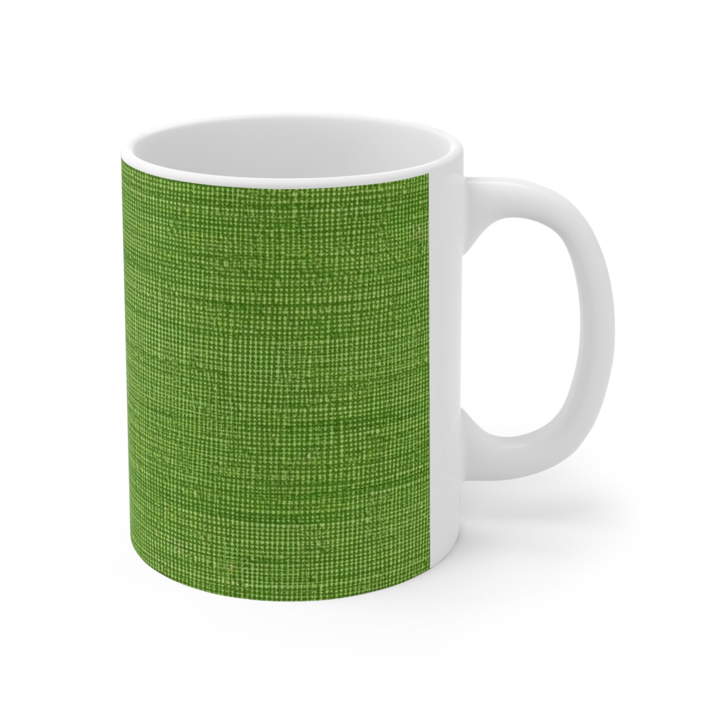 Olive Green Denim-Style: Seamless, Textured Fabric - Ceramic Mug 11oz