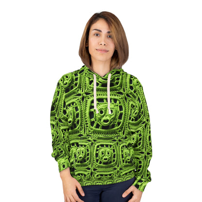 Halloween Green Alien Crochet Galactic Space Zombie Style - Unisex Pullover Hoodie (AOP)