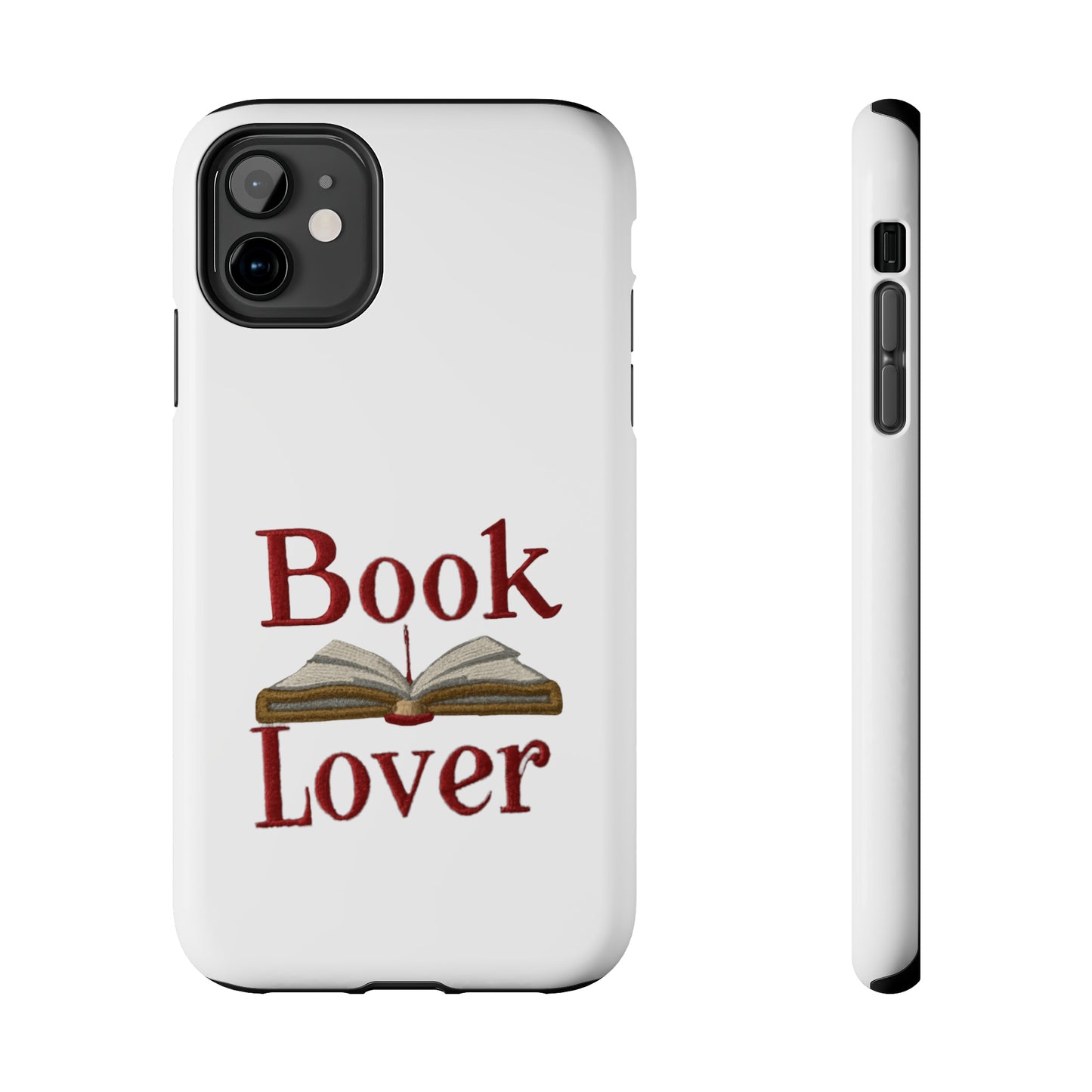 Open Book Embroidery Art: Book Lover Text for Avid Readers - Tough Phone Cases