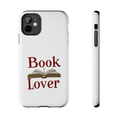 Open Book Embroidery Art: Book Lover Text for Avid Readers - Tough Phone Cases