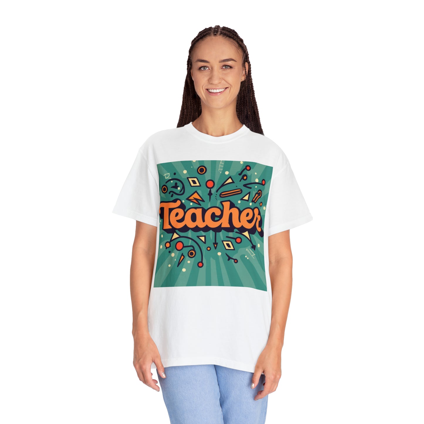 Regalo de educación escolar de aula de profesor retro - Camiseta unisex teñida de prendas 