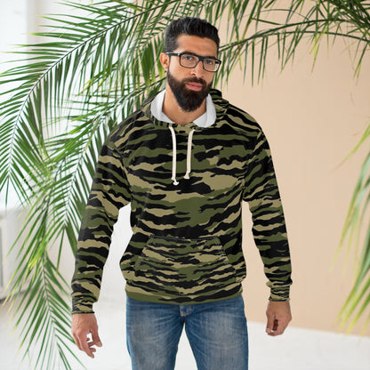 Tiger Stripe Camouflage: Military Style - Unisex Pullover Hoodie (AOP)