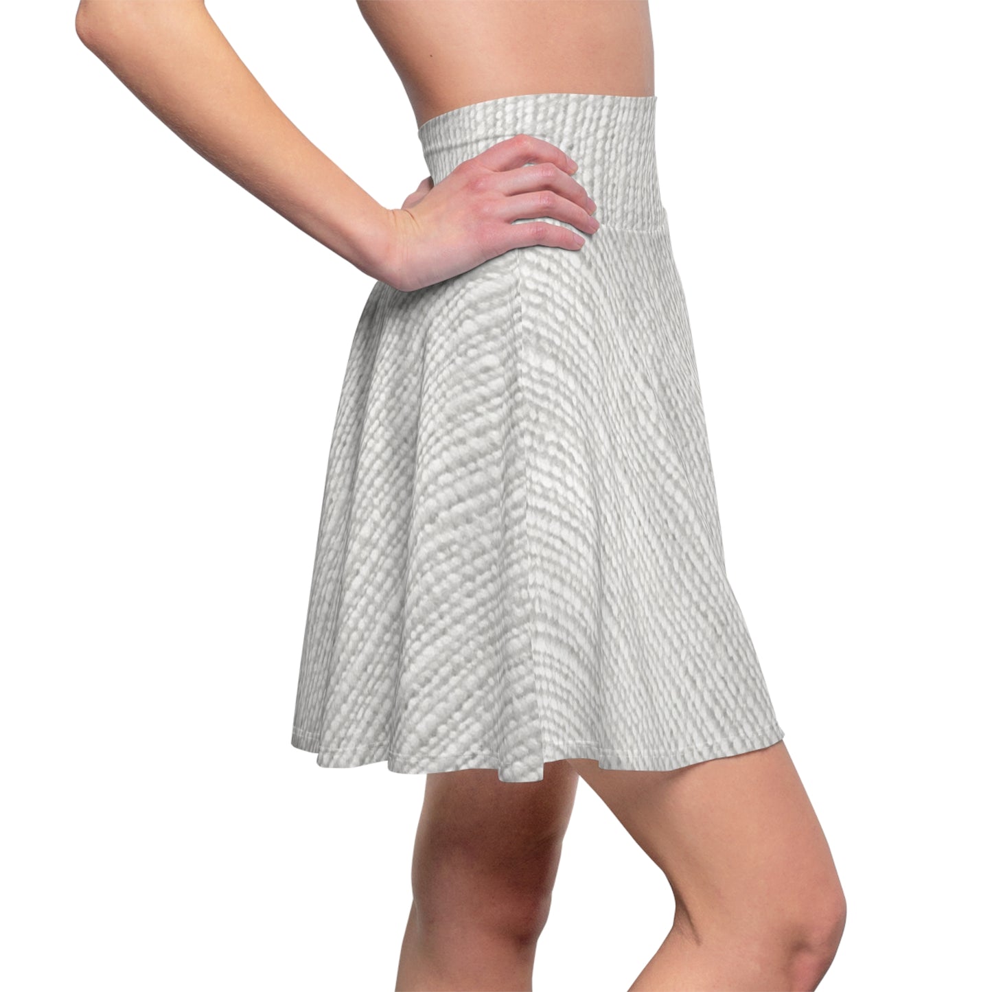 Chic White Denim-Style Fabric, Luxurious & Stylish Material - Women's Skater Skirt (AOP)