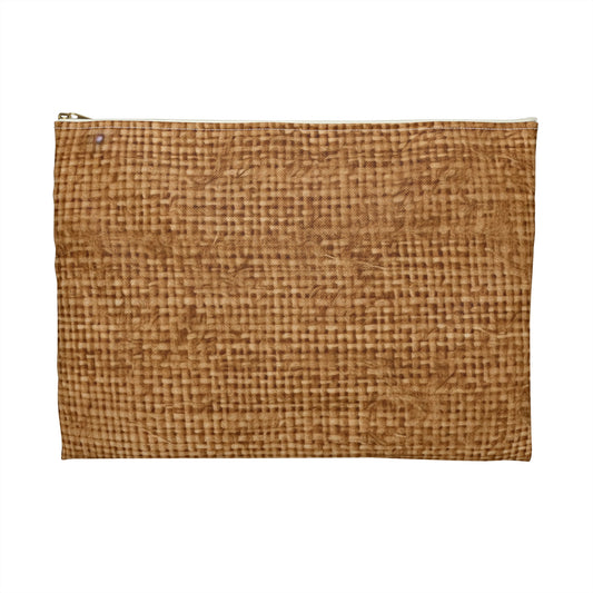 Brown Light Chocolate: Denim-Inspired Elegant Fabric - Accessory Pouch