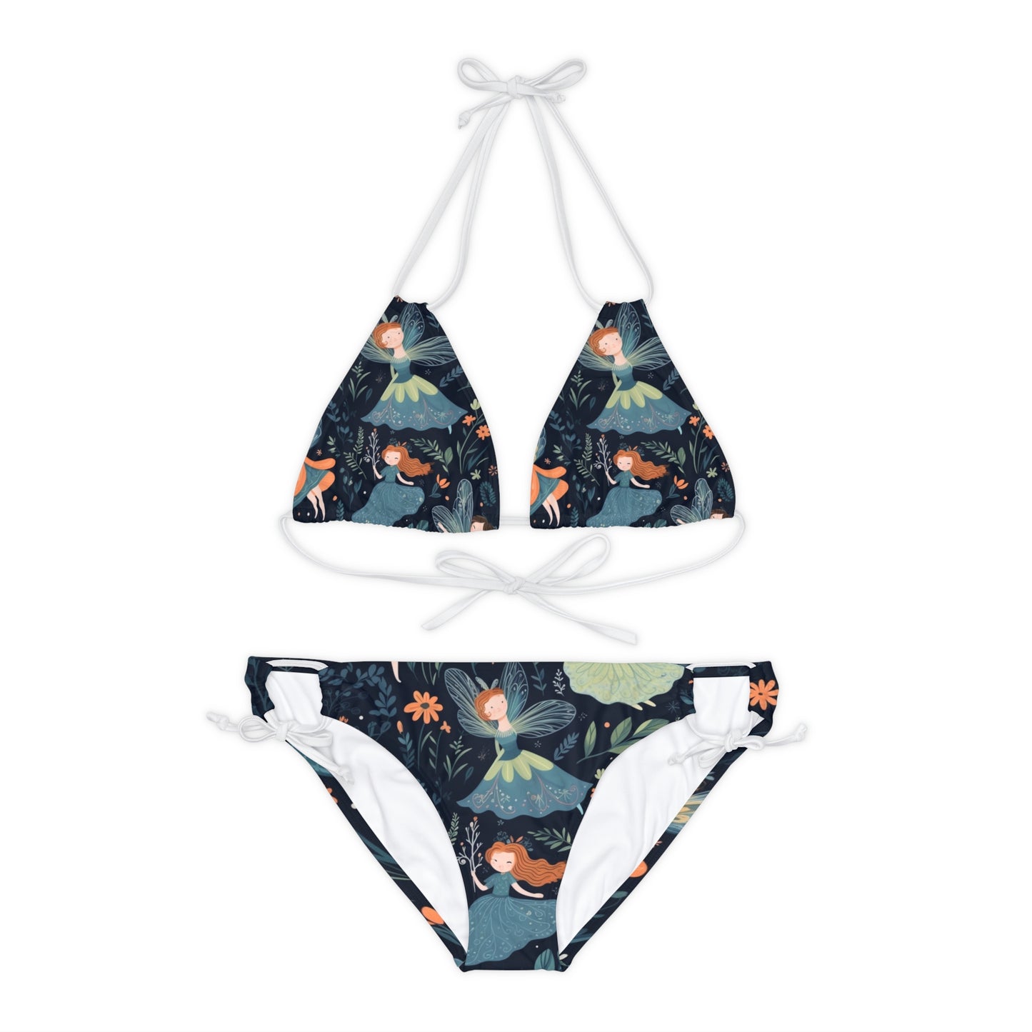 Enchanting Fairy Tale Pattern - Vibrant & Magical Fairies - Strappy Bikini Set (AOP)