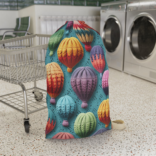 Crochet Hot Air Balloons Sky Travel Transport Scenic Style - Laundry Bag