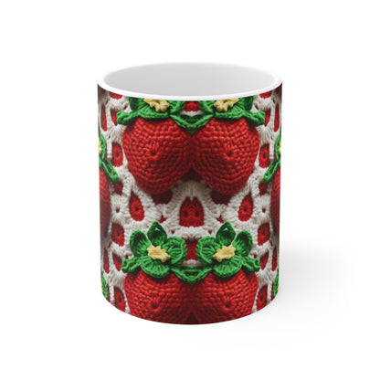 Strawberry Crochet Pattern - Amigurumi Strawberries - Fruit Design for Home and Gifts - Ceramic Mug 11oz