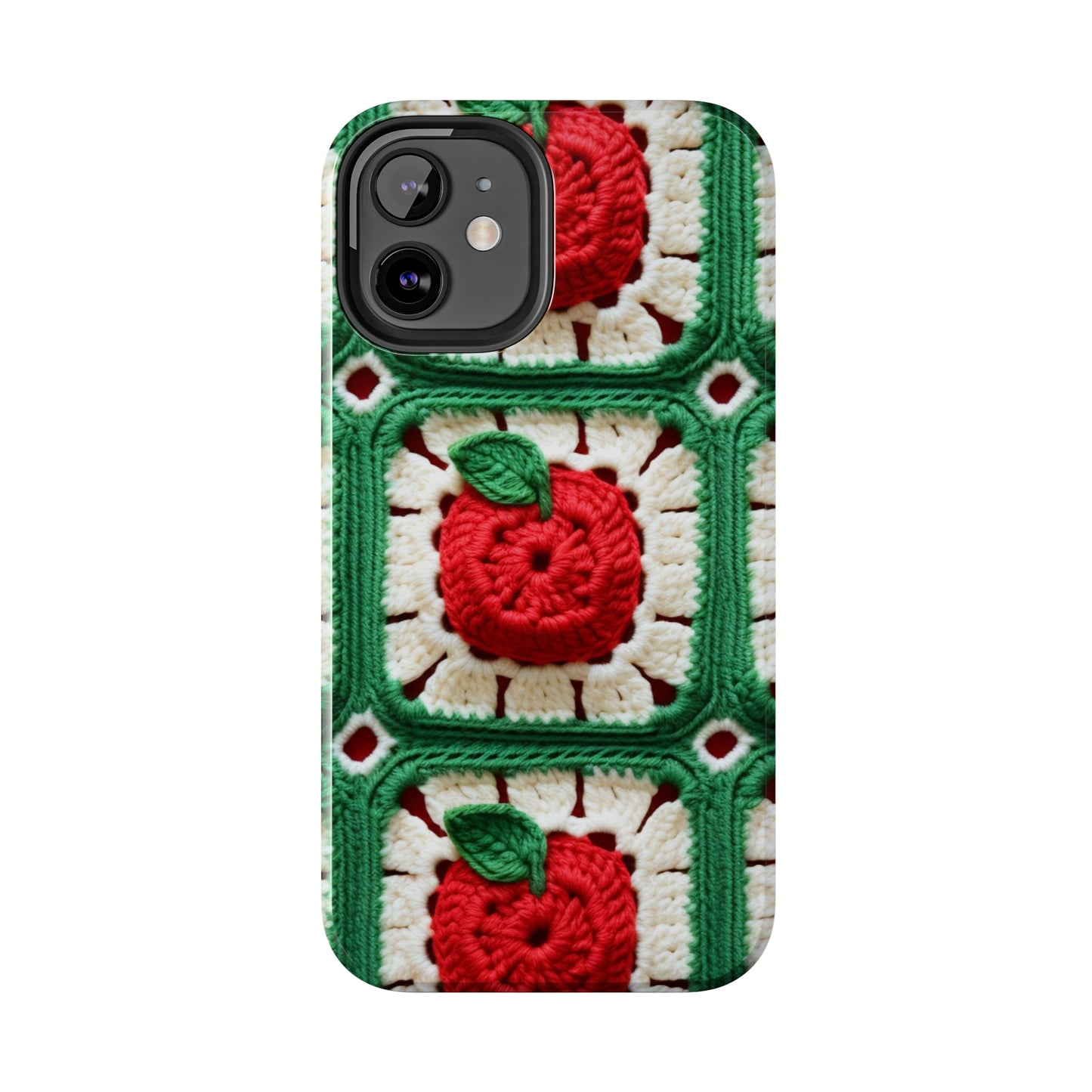 Apple Granny Square Crochet Pattern: Wild Fruit Tree, Delicious Red Design - Tough Phone Cases