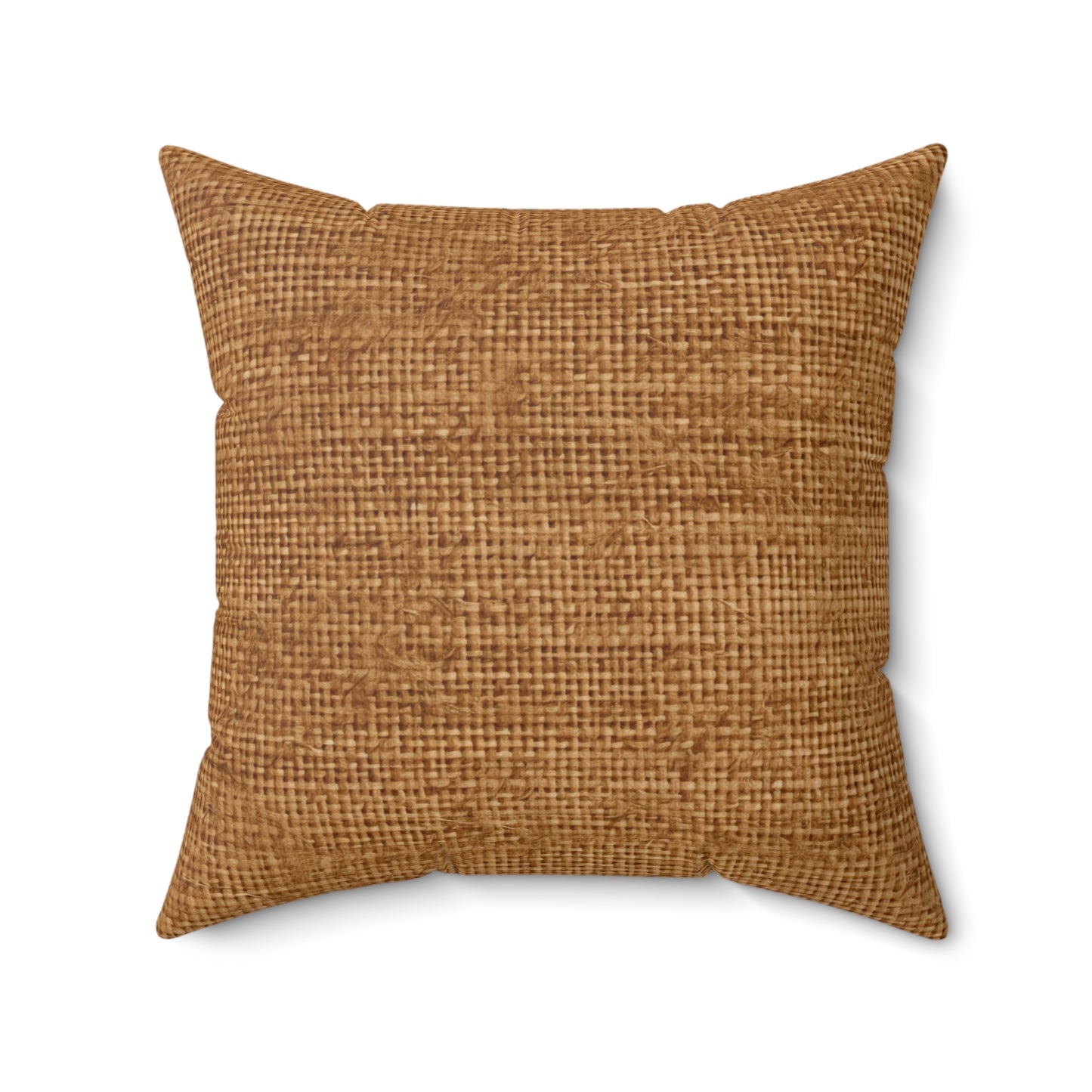 Brown Light Chocolate: Denim-Inspired Elegant Fabric - Spun Polyester Square Pillow