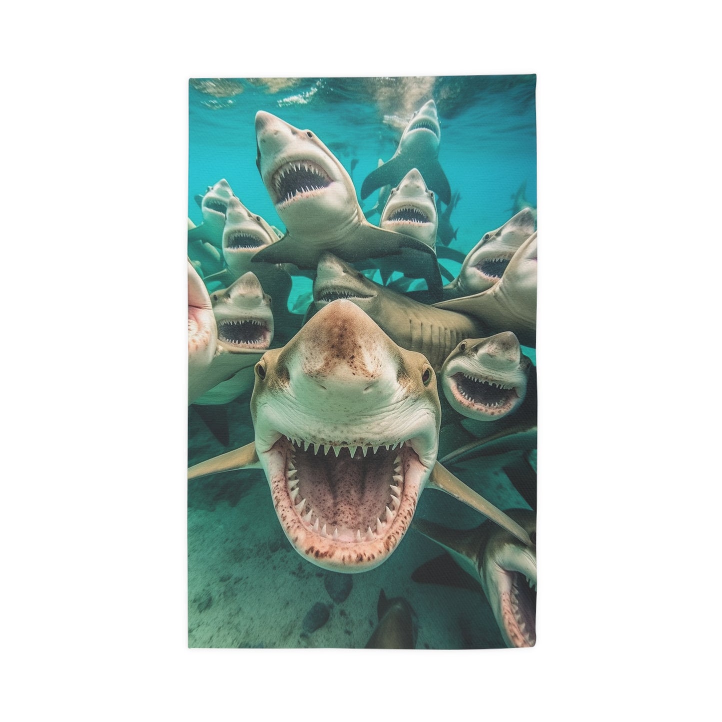 Laughing Lemon Sharks: Joyful Sea Jaws Ocean Deep - Dobby Rug