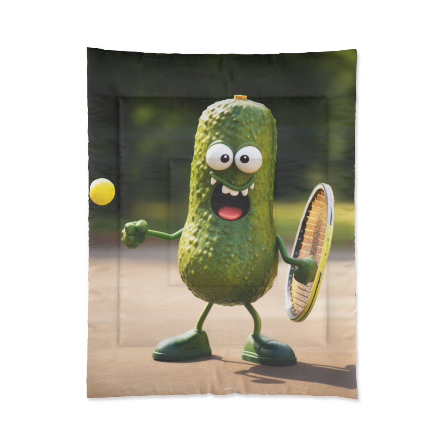 Pickle Playing Pickleball: Serve, Paddle, Game - Court Sport - Bed Comforter