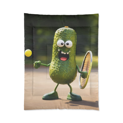 Pickle jugando Pickleball: saque, remo, juego - Deporte de cancha - Cama Colcha 