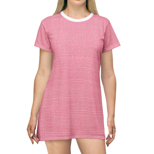 Pastel Rose Pink: Denim-Inspired, Refreshing Fabric Design - T-Shirt Dress (AOP)