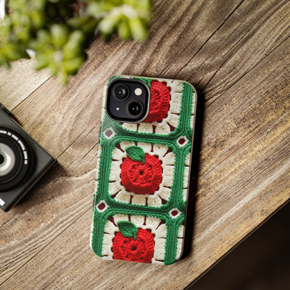 Apple Granny Square Crochet Pattern: Wild Fruit Tree, Delicious Red Design - Tough Phone Cases