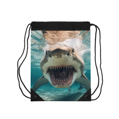 Bull Shark: River Monster Menace - Realistic Dark Water Predator - Drawstring Bag