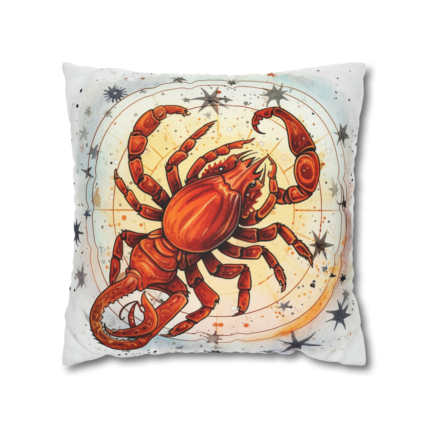 Astrología de Escorpio espinoso - Horóscopo celestial de Escorpión del Zodíaco afilado - Funda de almohada cuadrada de poliéster hilado 