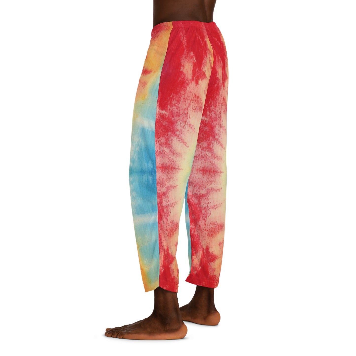 Rainbow Tie-Dye Denim: Vibrant Multi-Color, Fabric Design Spectacle - Men's Pajama Pants (AOP)