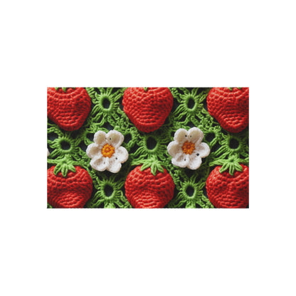 Strawberry Field Crochet - Forever Forest Greens - Fruit Berry Harvest Crop - Outdoor Rug