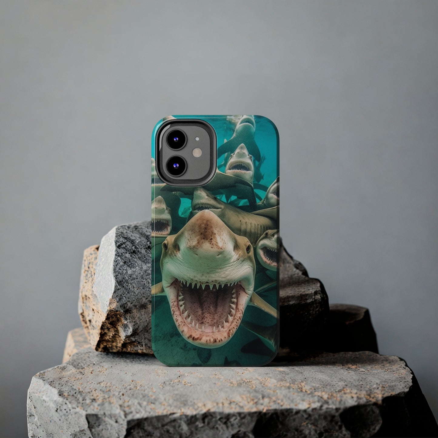 Laughing Lemon Sharks: Joyful Sea Jaws Ocean Deep - Tough Phone Cases