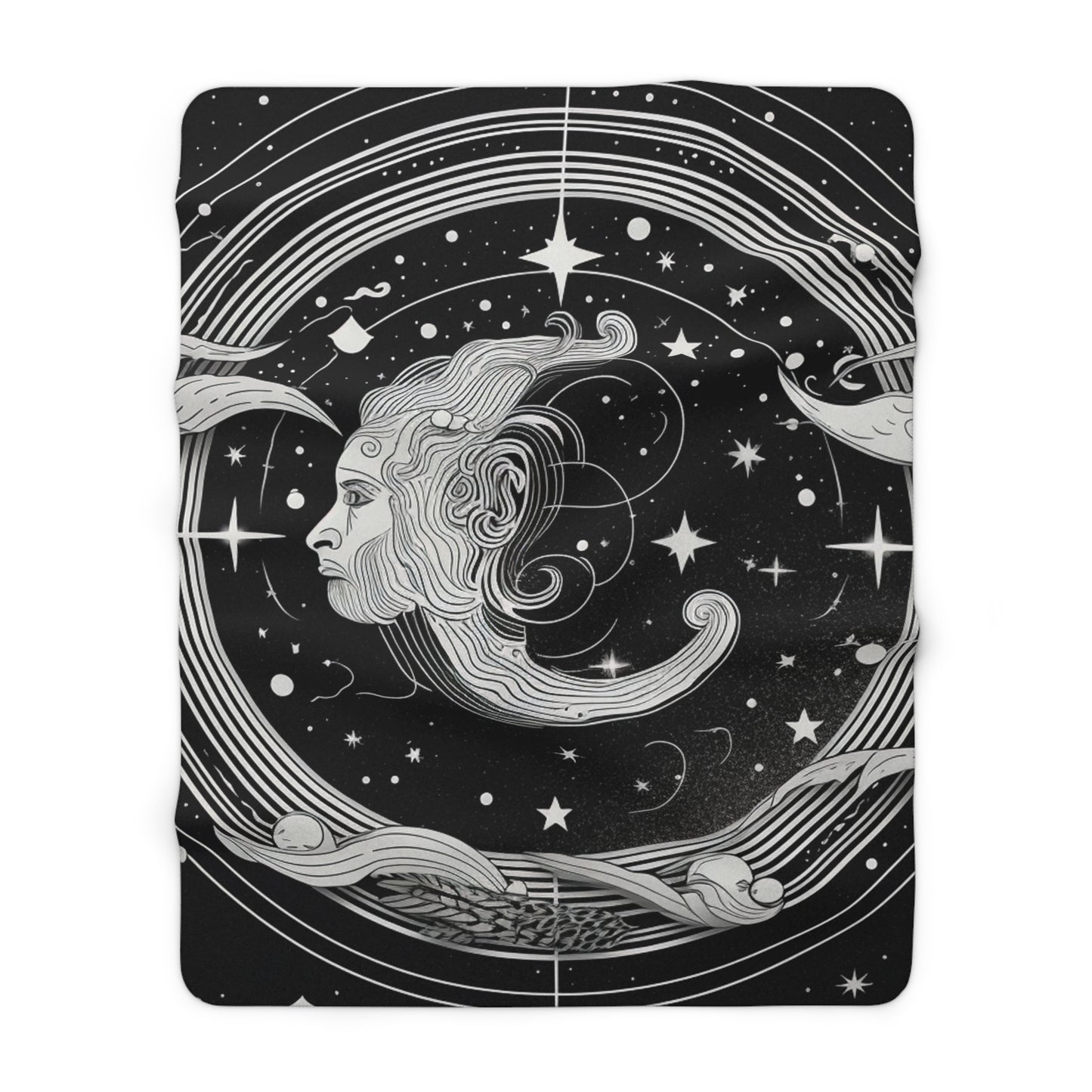 Aquarius Zodiac Sherpa Fleece Blanket