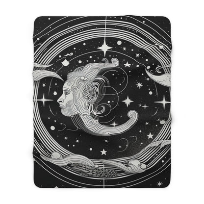 Aquarius Zodiac Sherpa Fleece Blanket