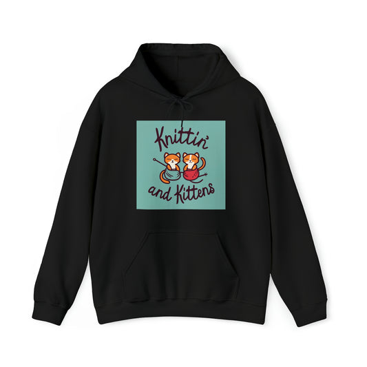 Knittin with Kittens: Acogedor gato y mezcla de puntadas - Sudadera con capucha unisex Heavy Blend™